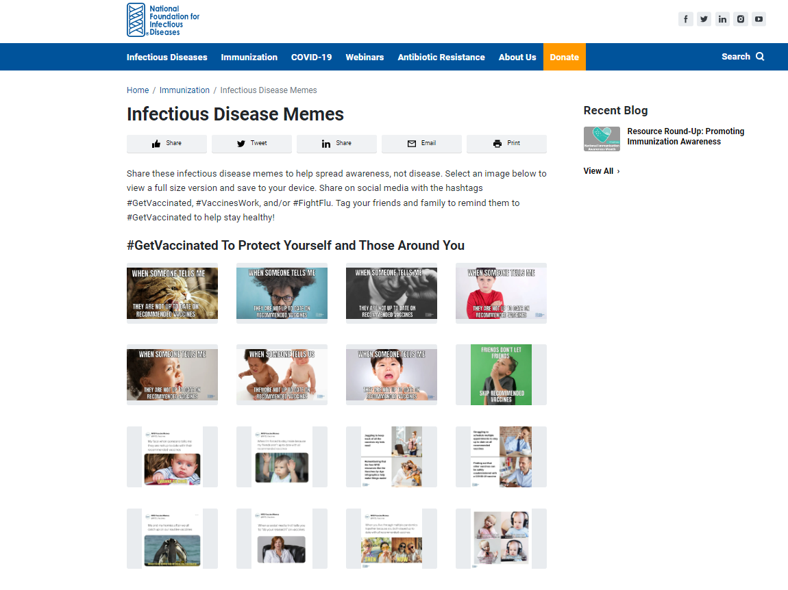 Social Media Graphic Memes About Routine Vaccinations and Flu